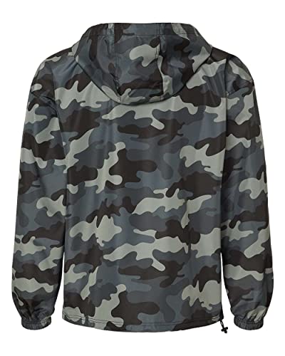 Champion CO200 Men’s Hooded Packable Quarter-Zip Jacket, Concrete Camo (Medium)