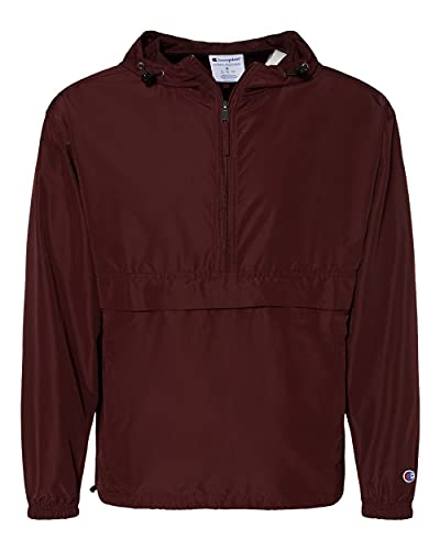 Champion CO200 Packable Quarter-Zip Jacket (Maroon, Large)