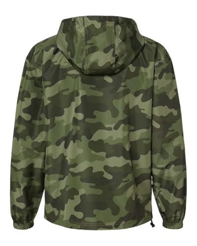 Champion CO200 Packable Quarter-Zip Jacket (Olive Green Camo, Large)