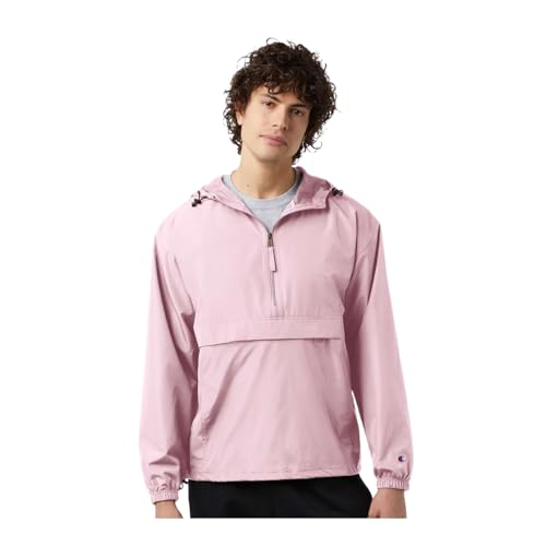 Champion CO200 Packable Quarter-Zip Jacket (Pink Candy, X-Large)