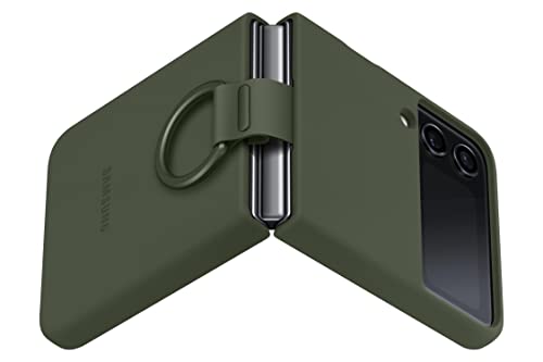Samsung Galaxy Z Flip4 Silicone Cover with Ring (Green) – US Version