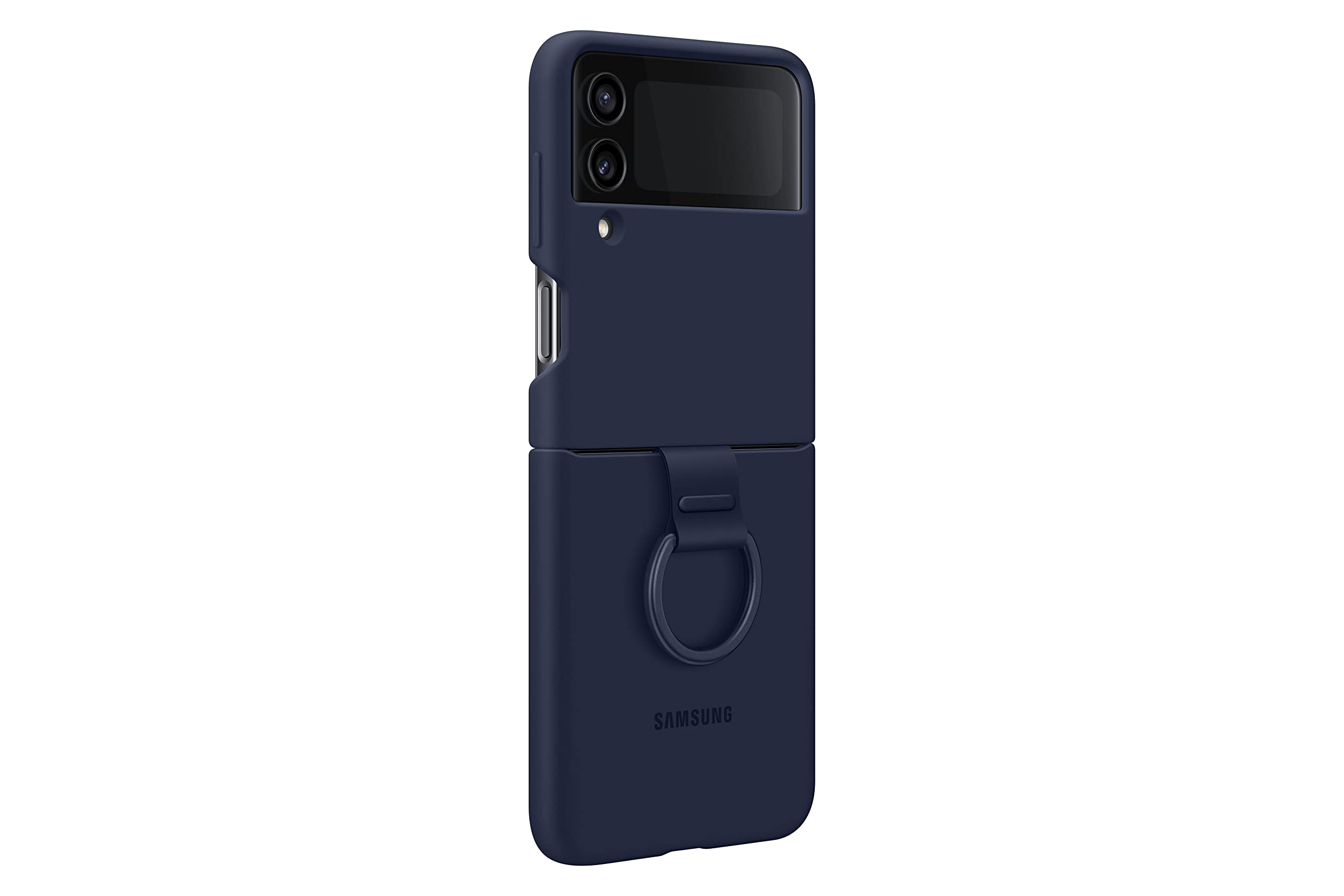 Samsung Galaxy Z Flip4 Silicone Cover with Ring (Navy) – US Version