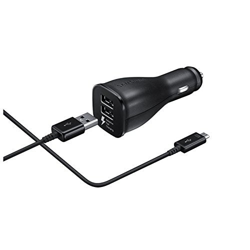 Samsung Dual Port Adaptive Fast Car Charger + USB-C Cable (Black)