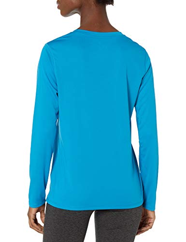 Hanes Women’s Sport Cool Dri Performance Long-Sleeve T-Shirt (Underwater Blue, Medium)