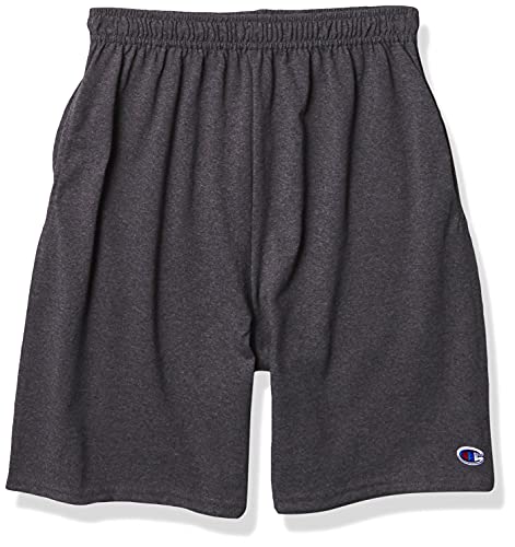 Champion Boys’ Jersey Pocket Short (Charcoal Heather, Large)