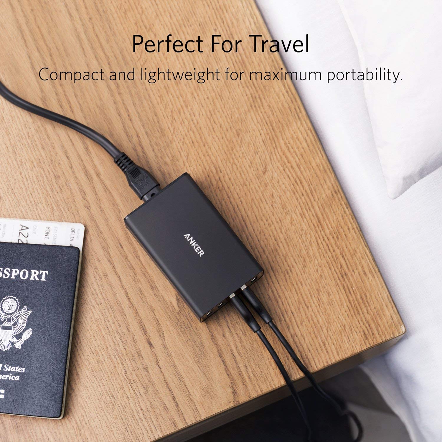 Anker 40W 5-Port USB Wall Charger, PowerPort 5 for iPhone Xs/XS Max/XR/X / 8/7 / 6 /