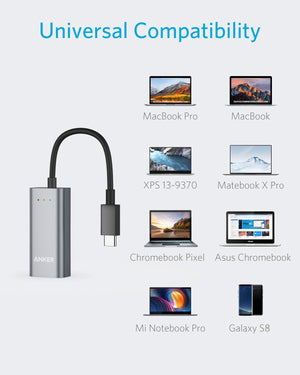 Anker USB C to Ethernet Adapter, Portable 1-Gigabit Network Hub, 10/100/1000 Mbps, for
