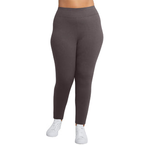 JUST MY SIZE womens Long Legging Pants, Charcoal Heather, 1X US | Soft Cotton Blend,