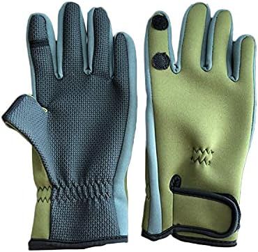 ElloStar Waterproof Neoprene Fingerless Fishing Gloves – Magic Strap, Hiking & Camping