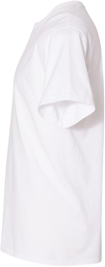 Hanes ComfortWash Youth Garment-Dyed T-Shirt – Ultra-Soft Ring-Spun Cotton, Preshrunk, Tag-Free, Ribbed Collar – White