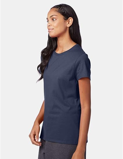 Hanes Women’s Perfect-T (SL04) – 100% Ring-Spun Cotton, 4.5 oz, Pre-Shrunk – Navy, 4XL