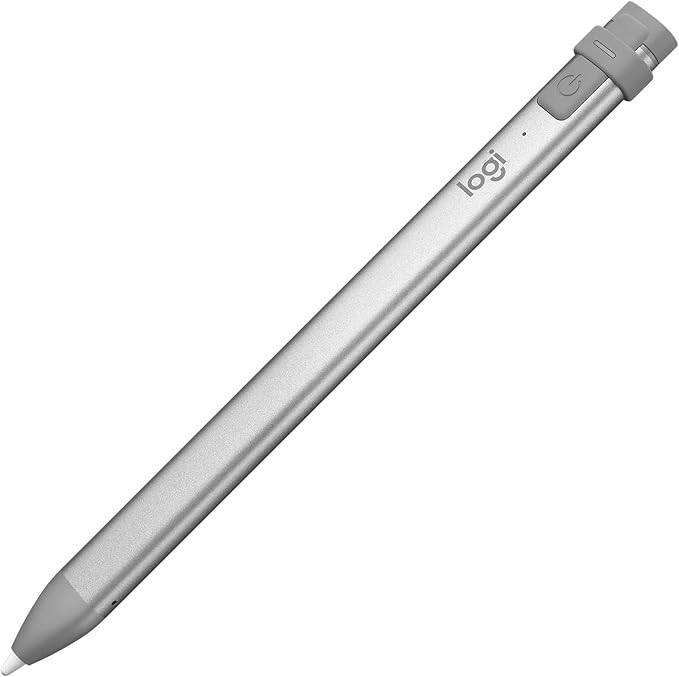 Logitech Crayon Digital Pencil – Compatible with iPad Pro, iPad Air & iPad (7th–10th Gen), Gray (Bulk Packaging)
