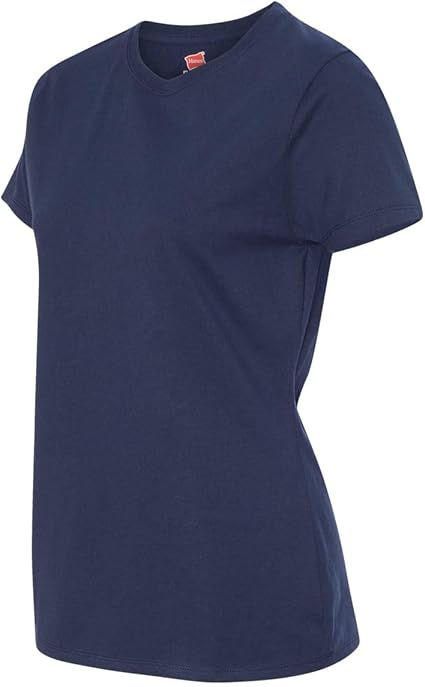 Hanes Women’s Perfect-T (SL04) – 100% Ring-Spun Cotton, 4.5 oz, Pre-Shrunk – Navy, 4XL