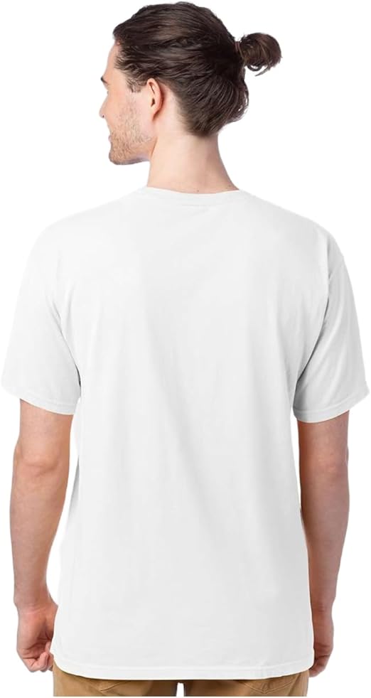 Hanes ComfortWash Youth Garment-Dyed T-Shirt – Ultra-Soft Ring-Spun Cotton, Preshrunk, Tag-Free, Ribbed Collar – White