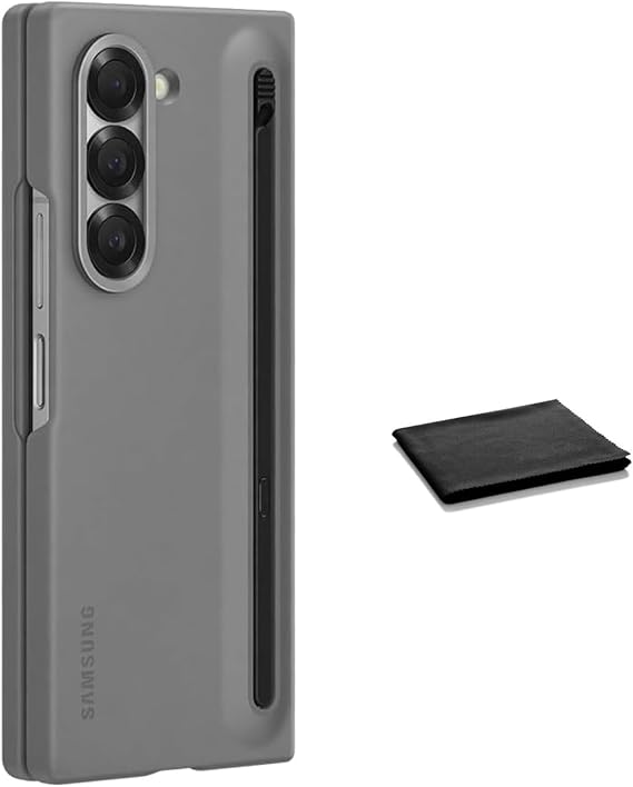 Samsung Galaxy Z Fold6 S Pen Case – Ultra-Slim PC Protective Shell with Integrated S Pen Slot – Gray