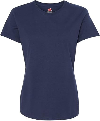Hanes Women’s Perfect-T (SL04) – 100% Ring-Spun Cotton, 4.5 oz, Pre-Shrunk – Navy, 4XL