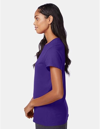 Hanes Women’s Perfect-T (SL04) – 100% Ring-Spun Cotton, 4.5 oz, Pre-Shrunk – Purple, 4XL