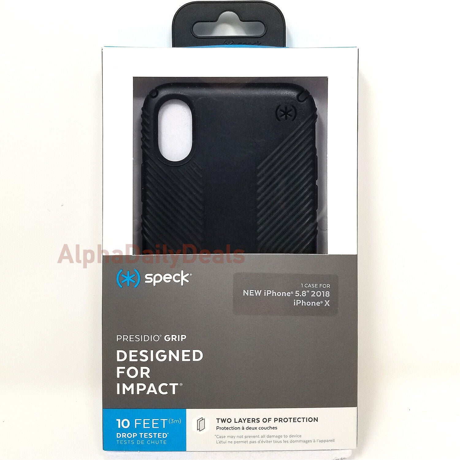 Speck Presidio Rugged Slim Grip Case for Apple iPhone Xs X Black