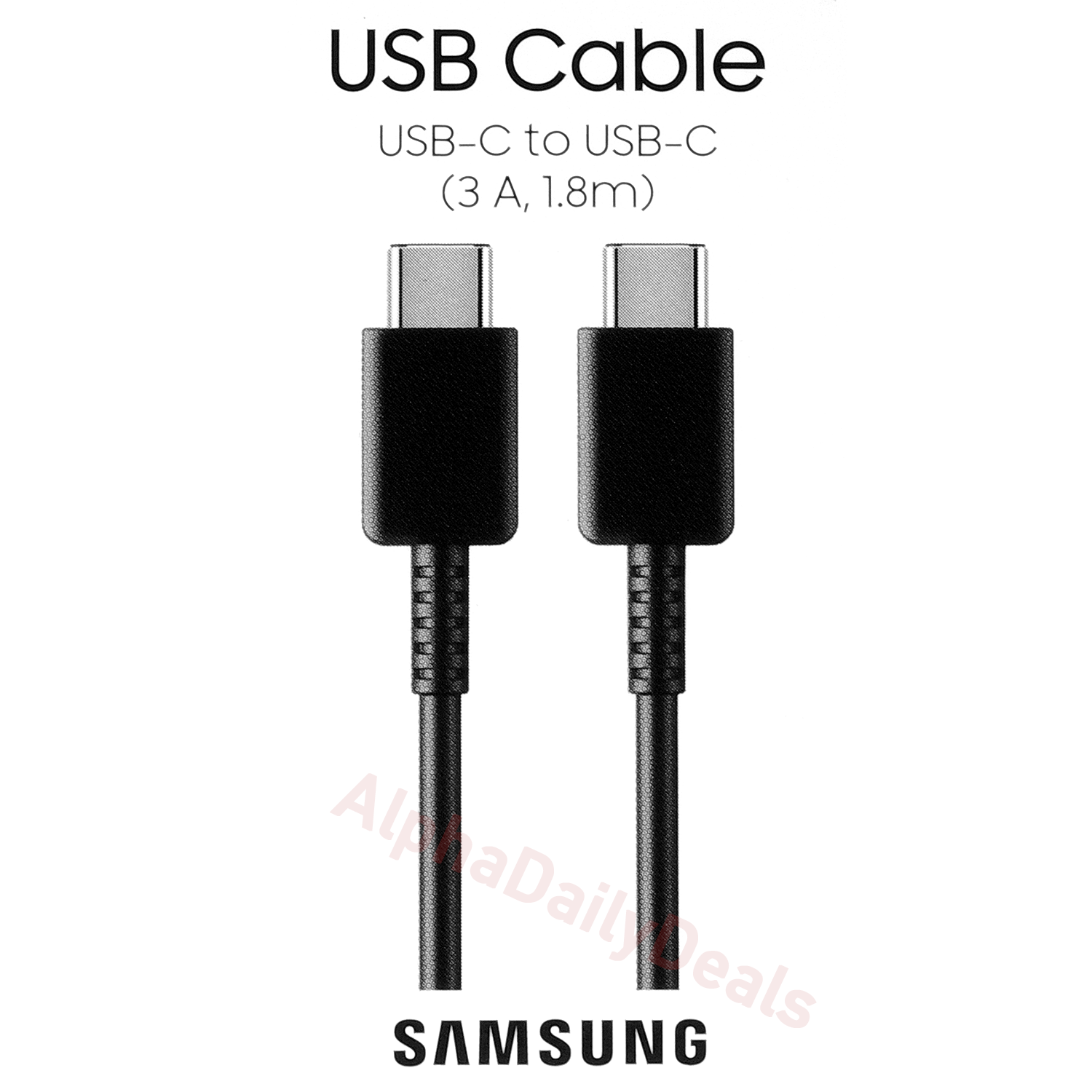 Genuine OEM Samsung USB-C Super Fast Charging Sync Data Cable Black 6ft 1.8m 3A