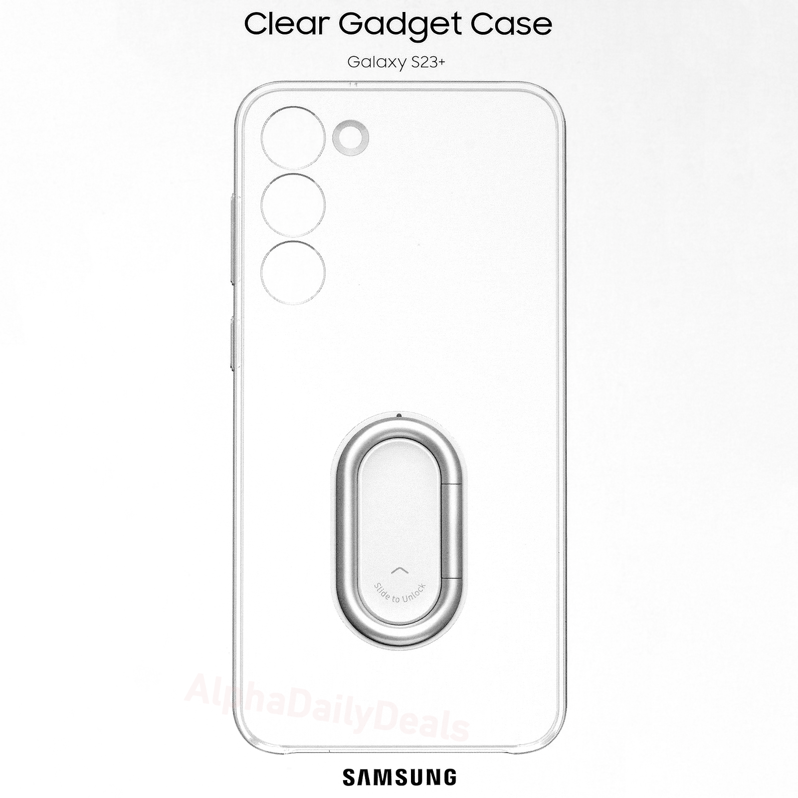 Genuine OEM Samsung Galaxy S23+ Clear Gadget Case with Kickstand