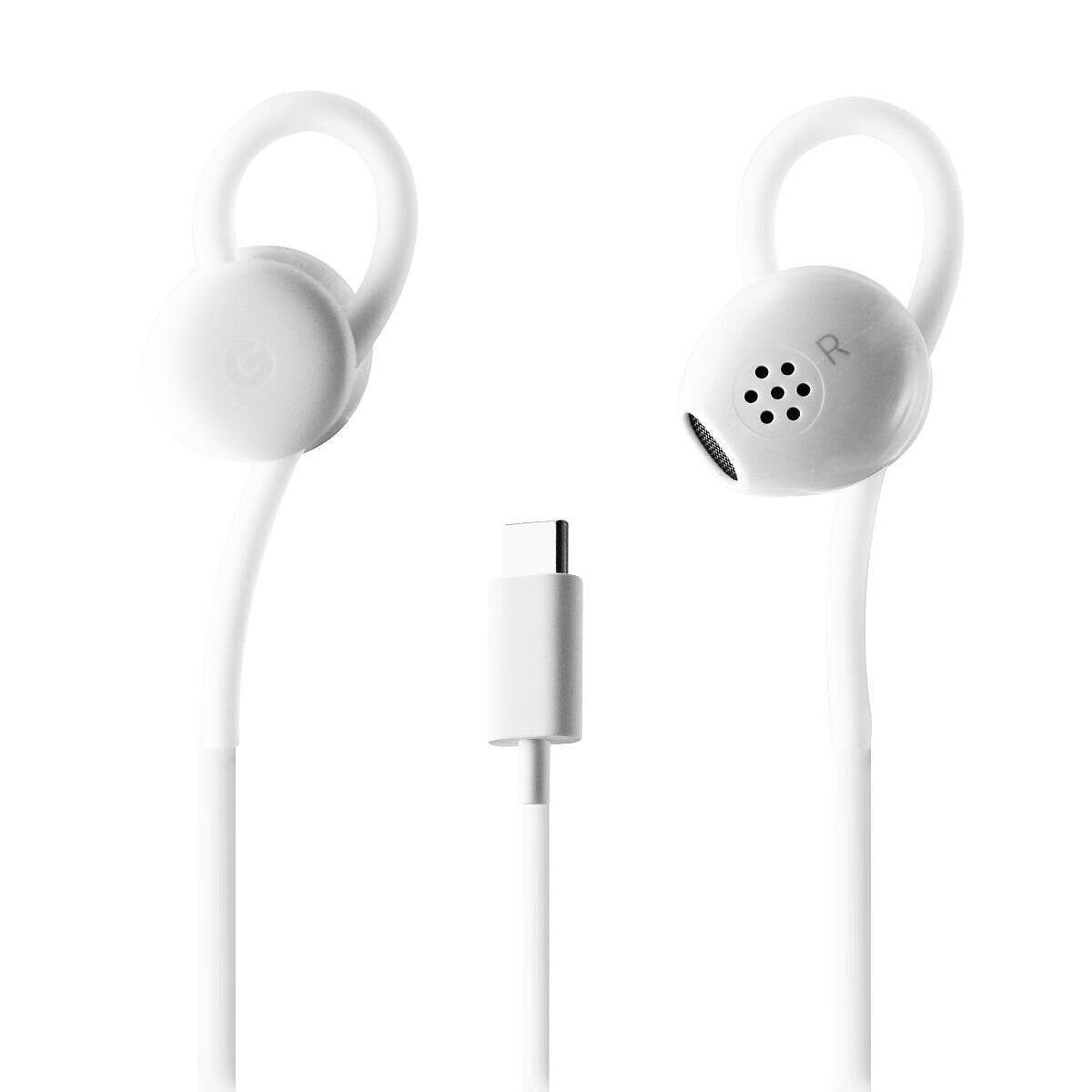 NEW OEM Google Pixel USB-C Type C Wired Earbuds Mic Stereo Digital Headset White
