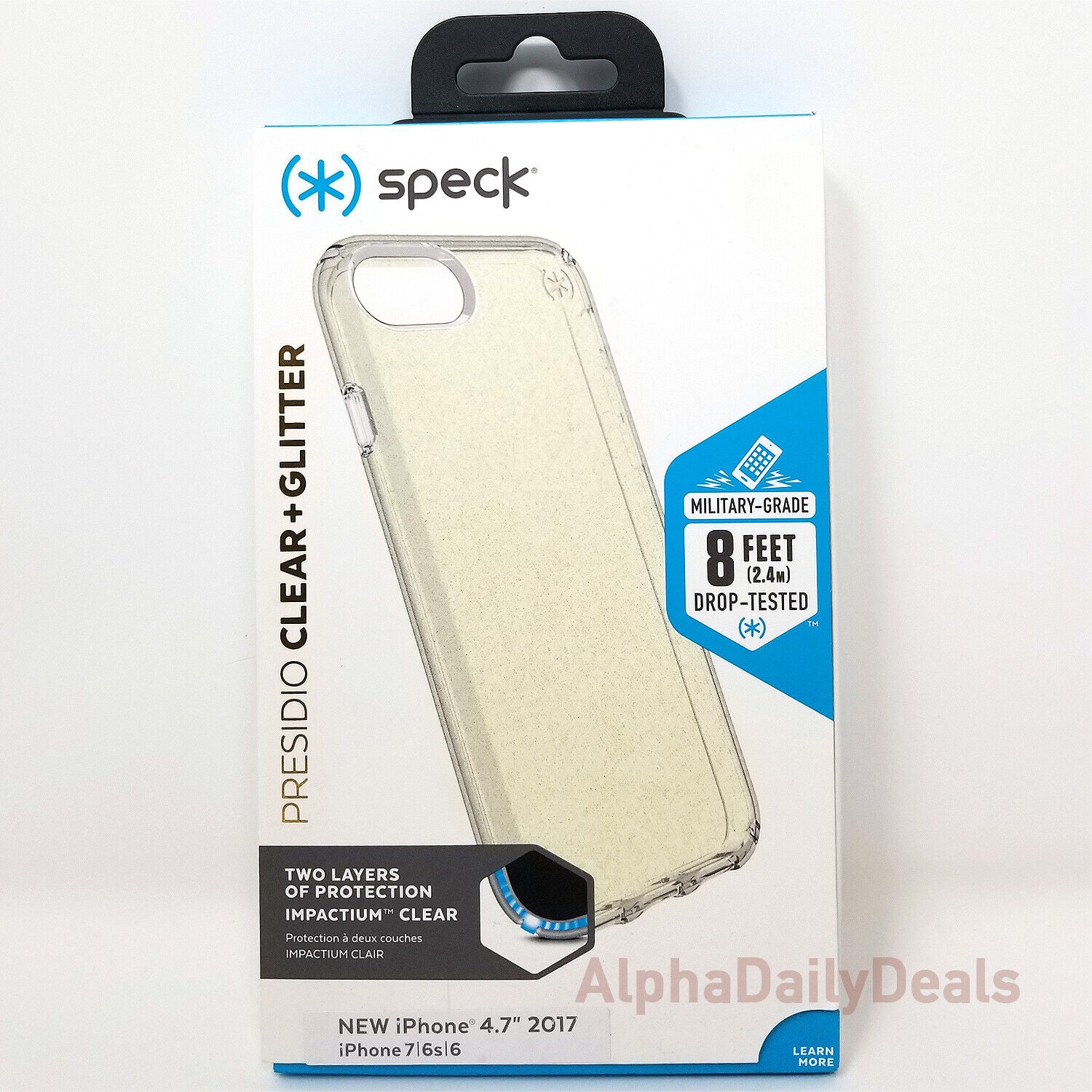 Speck iPHONE 8 7 6s 6 Glitter Protective Case Presidio Slim Clear Gold