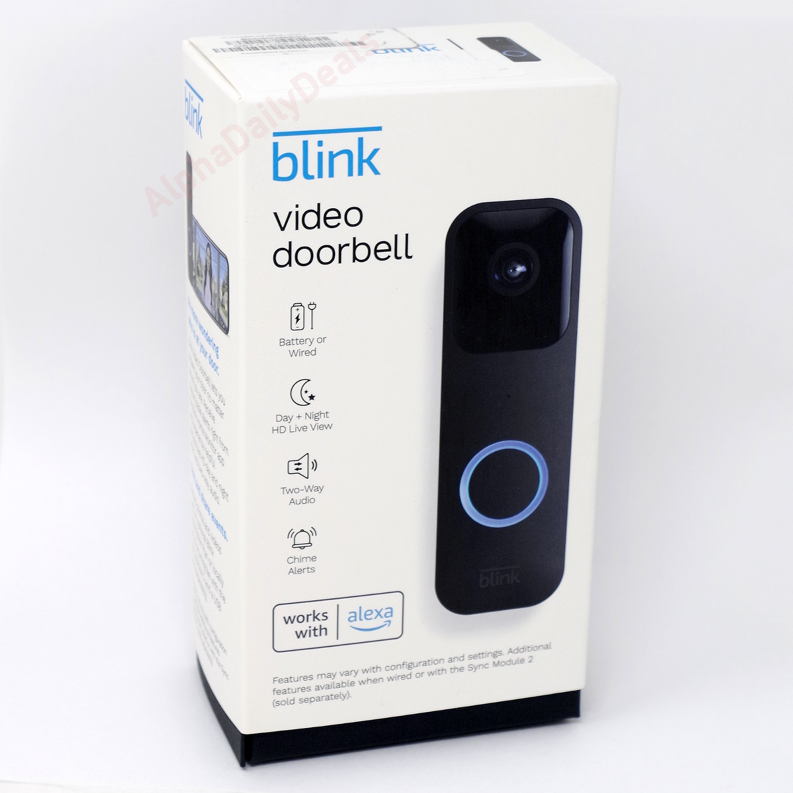 Blink Smart Wi Fi Video Doorbell Wireless Battery Wired HD Amazon Alexa Black