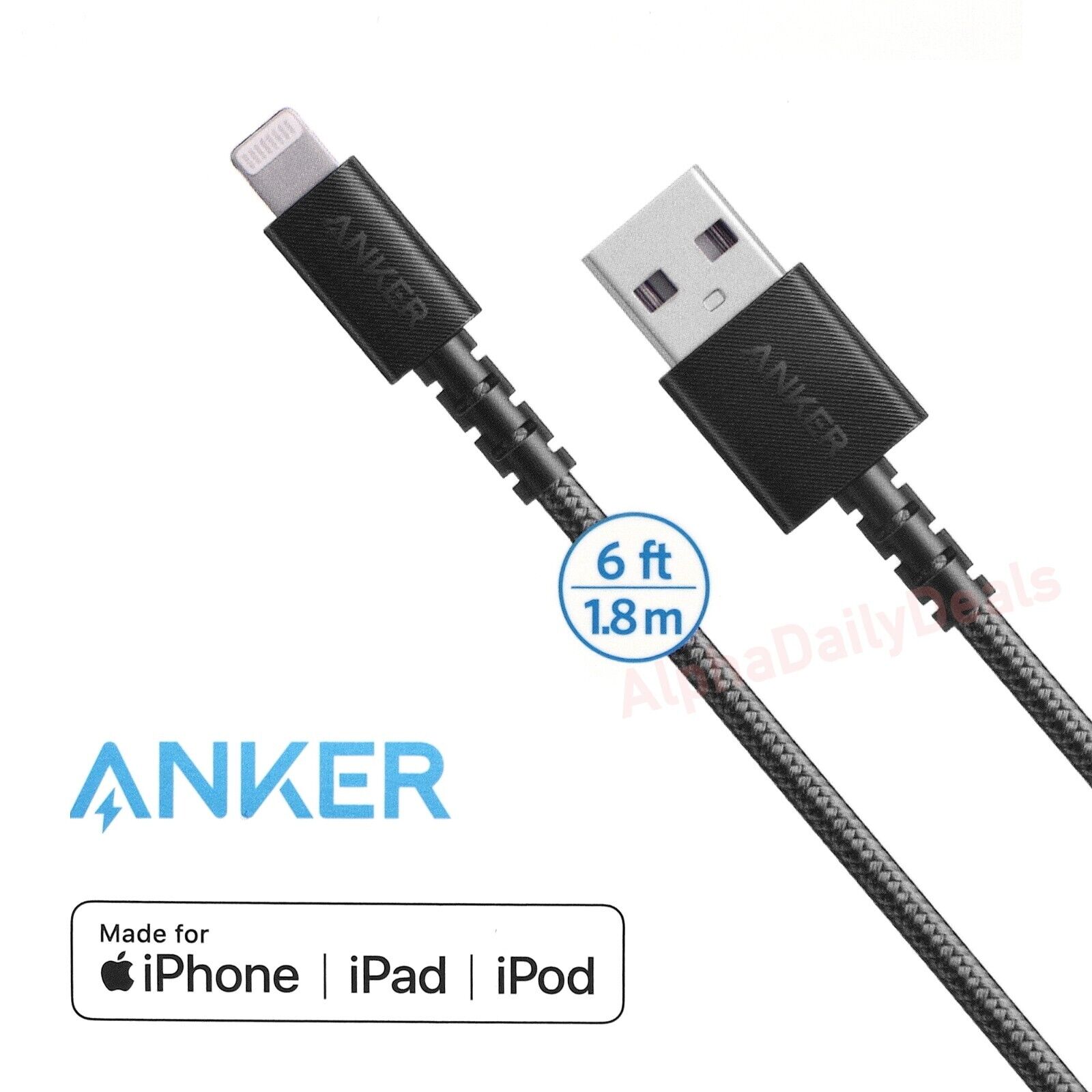OEM Anker Lightning Fast Charging Cable 6 ft Braided iPhone PowerLine+ Select