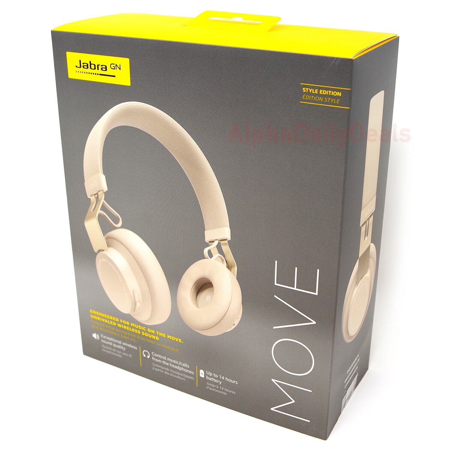 NEW Jabra Move Style Edition Wireless Bluetooth On Ear Stereo Headphones Beige