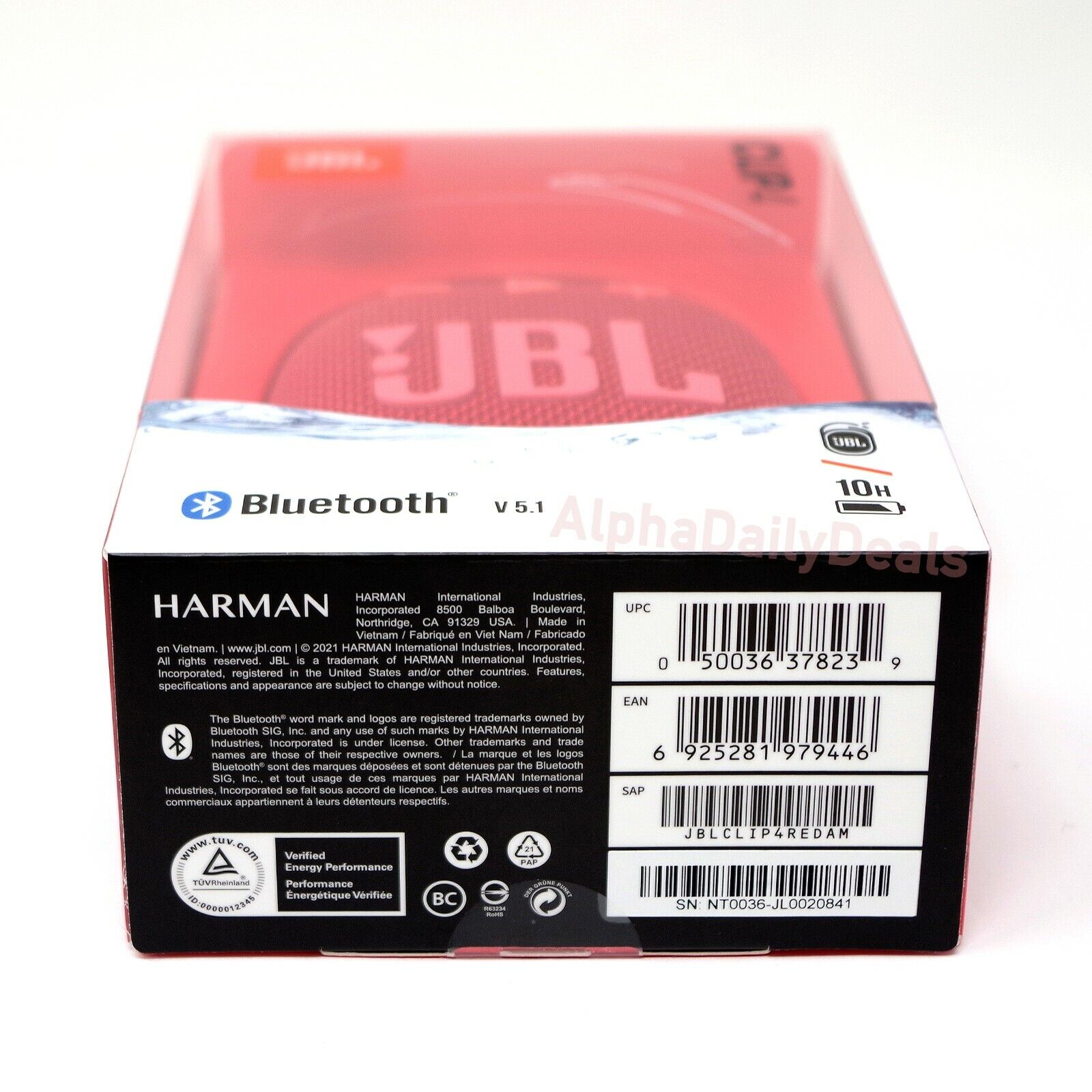 NEW JBL Clip 4 Red Speaker Wireless Bluetooth Portable Waterproof Carabiner