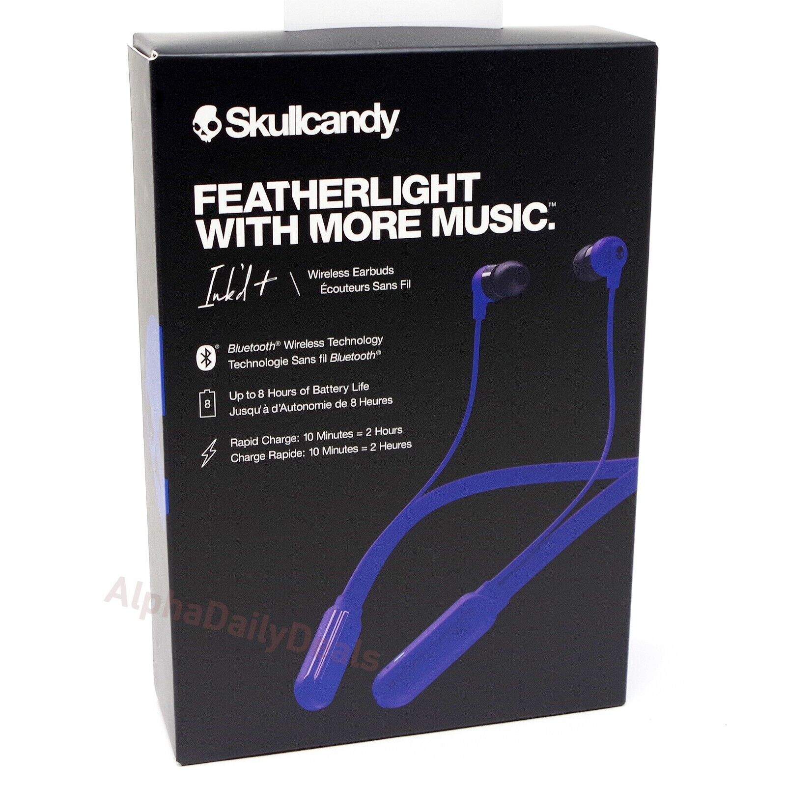 Skullcandy Ink'D+ Wireless Bluetooth Earbuds Collar Sport Headphones Cobalt Blue