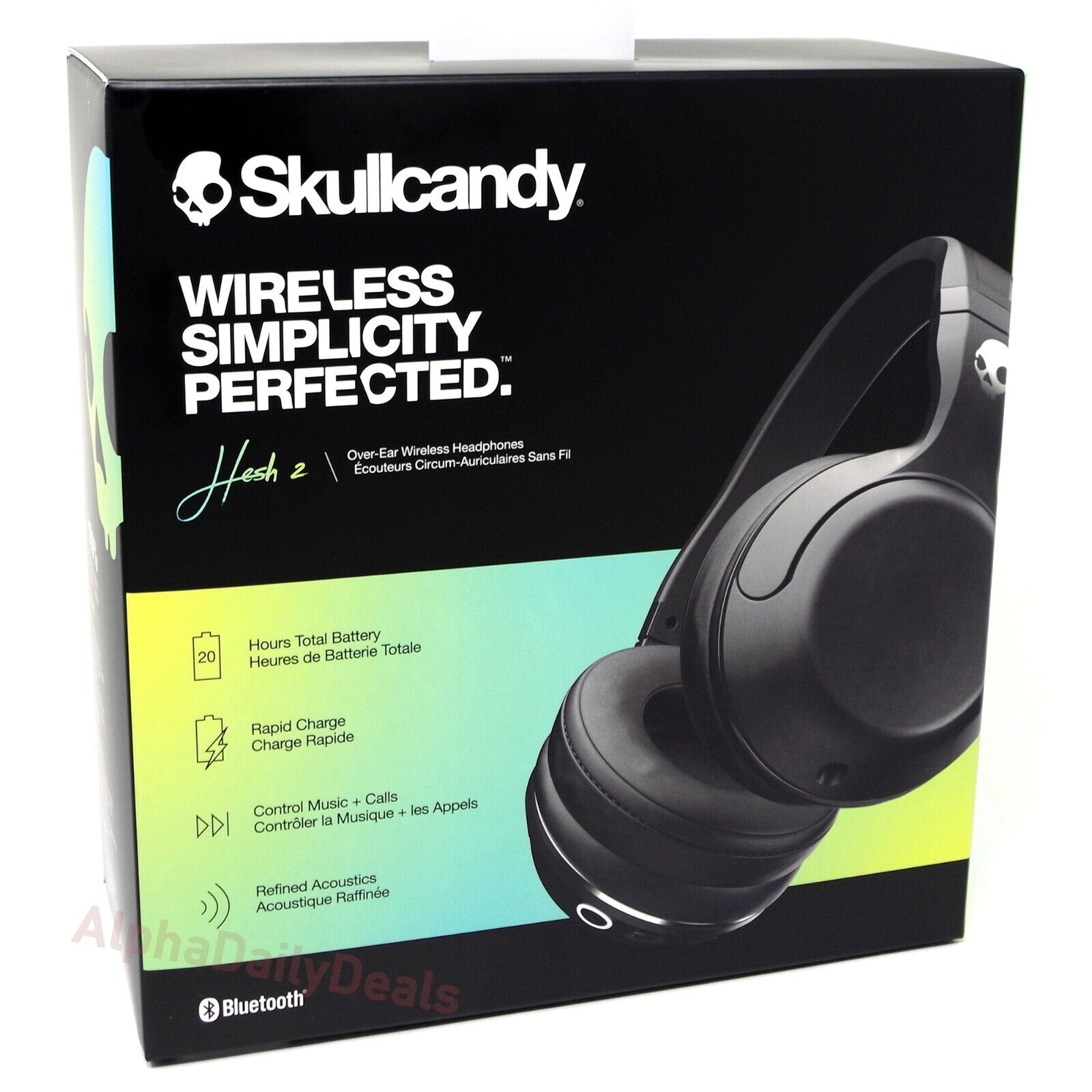 NEW Skullcandy Hesh 2 Wireless Bluetooth Over-Ear Headphones Black