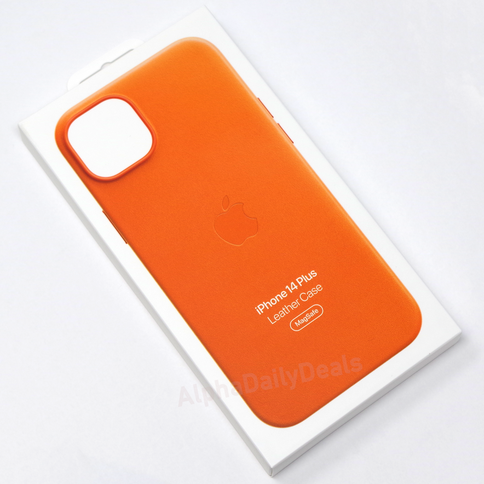 Original Apple Leather Case with MagSafe for iPhone 14 Plus - Orange