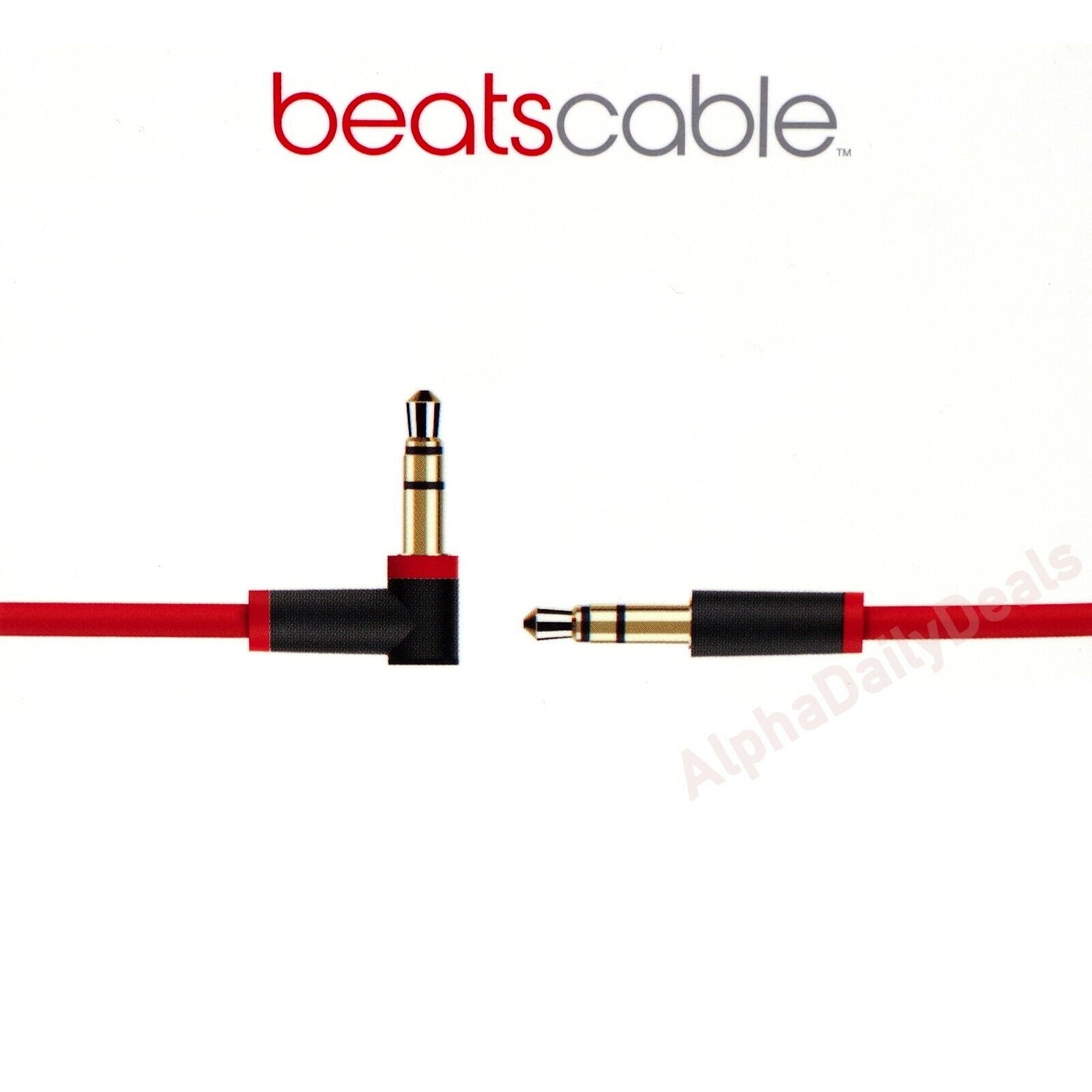 Genuine OEM Beats by Dr. Dre Replacement Red Audio Cable with 3.5mm Jack
