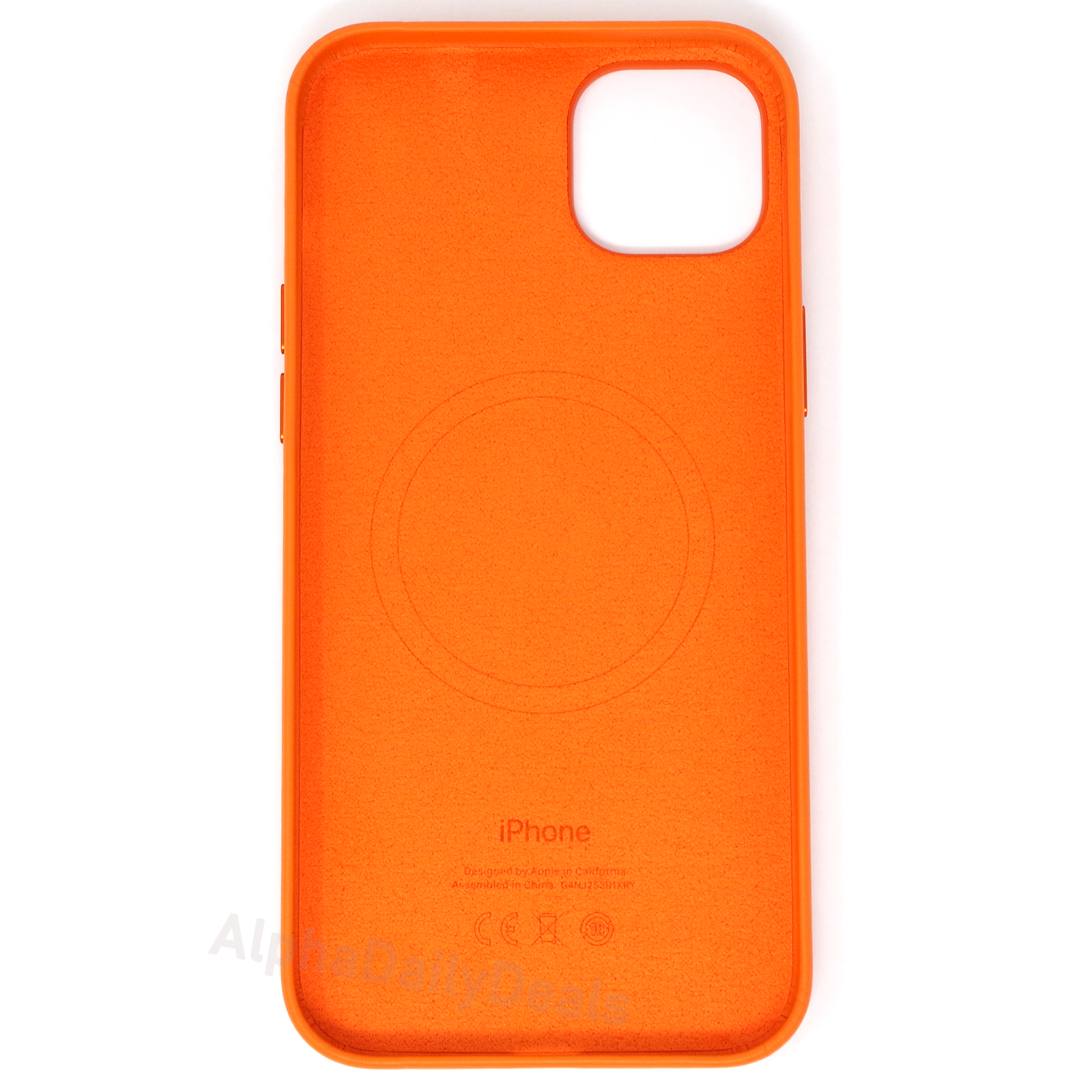 Original Apple Leather Case with MagSafe for iPhone 14 Plus - Orange