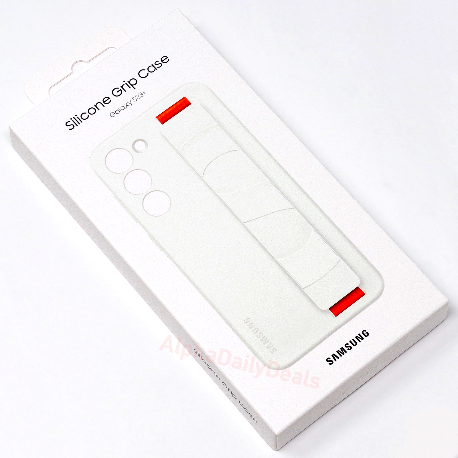 Genuine OEM Samsung Galaxy S23+ Silicone Grip Case with Strap White