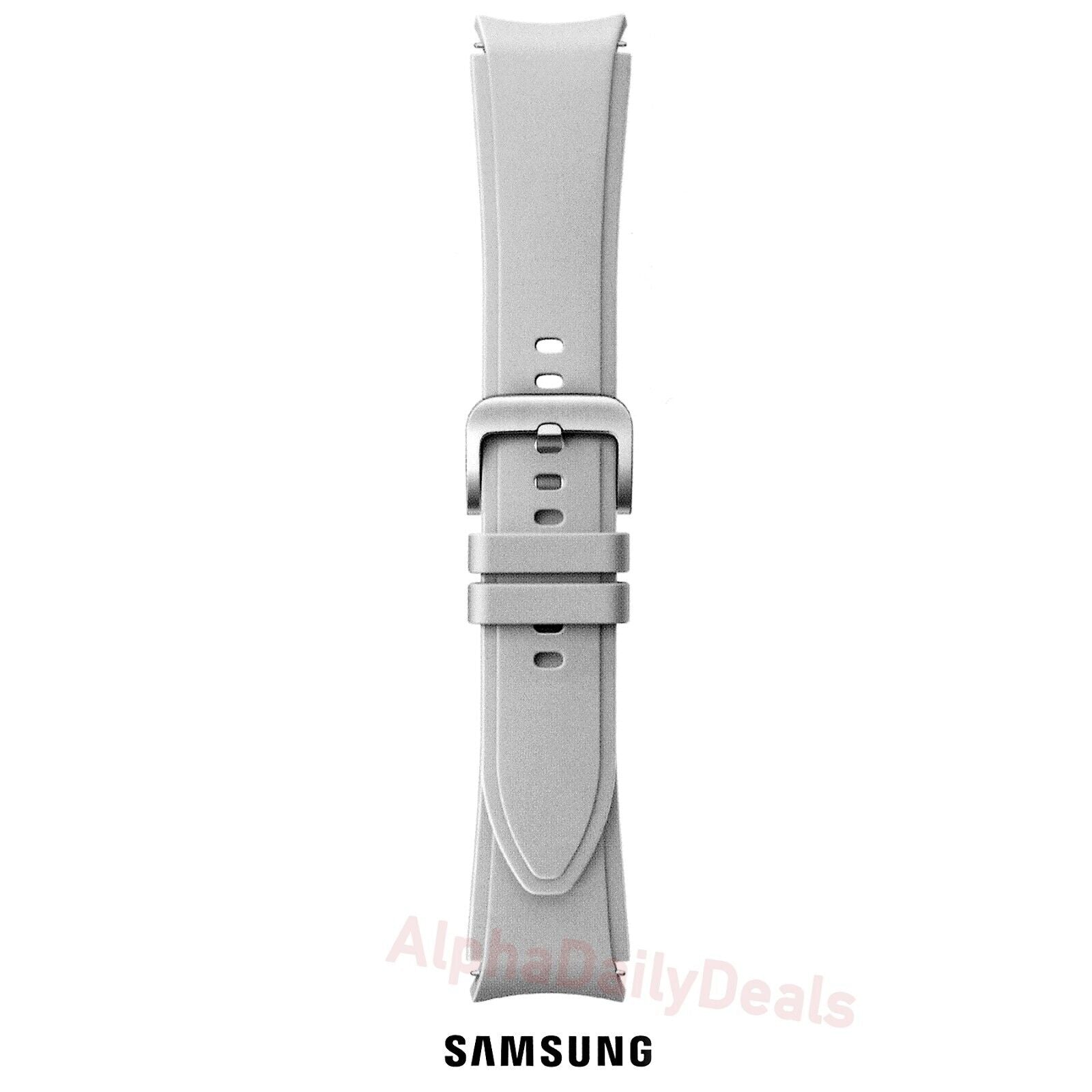 Official Samsung Galaxy Watch 4 5 Ridge Sport Rubber Band Silver 20mm S M