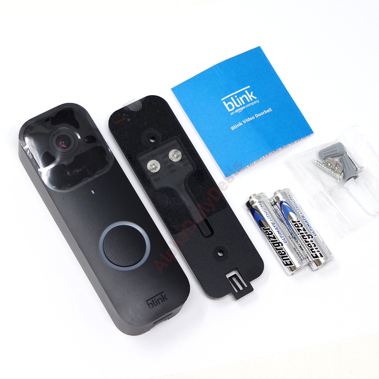 Blink Smart Wi Fi Video Doorbell Wireless Battery Wired HD Amazon Alexa Black