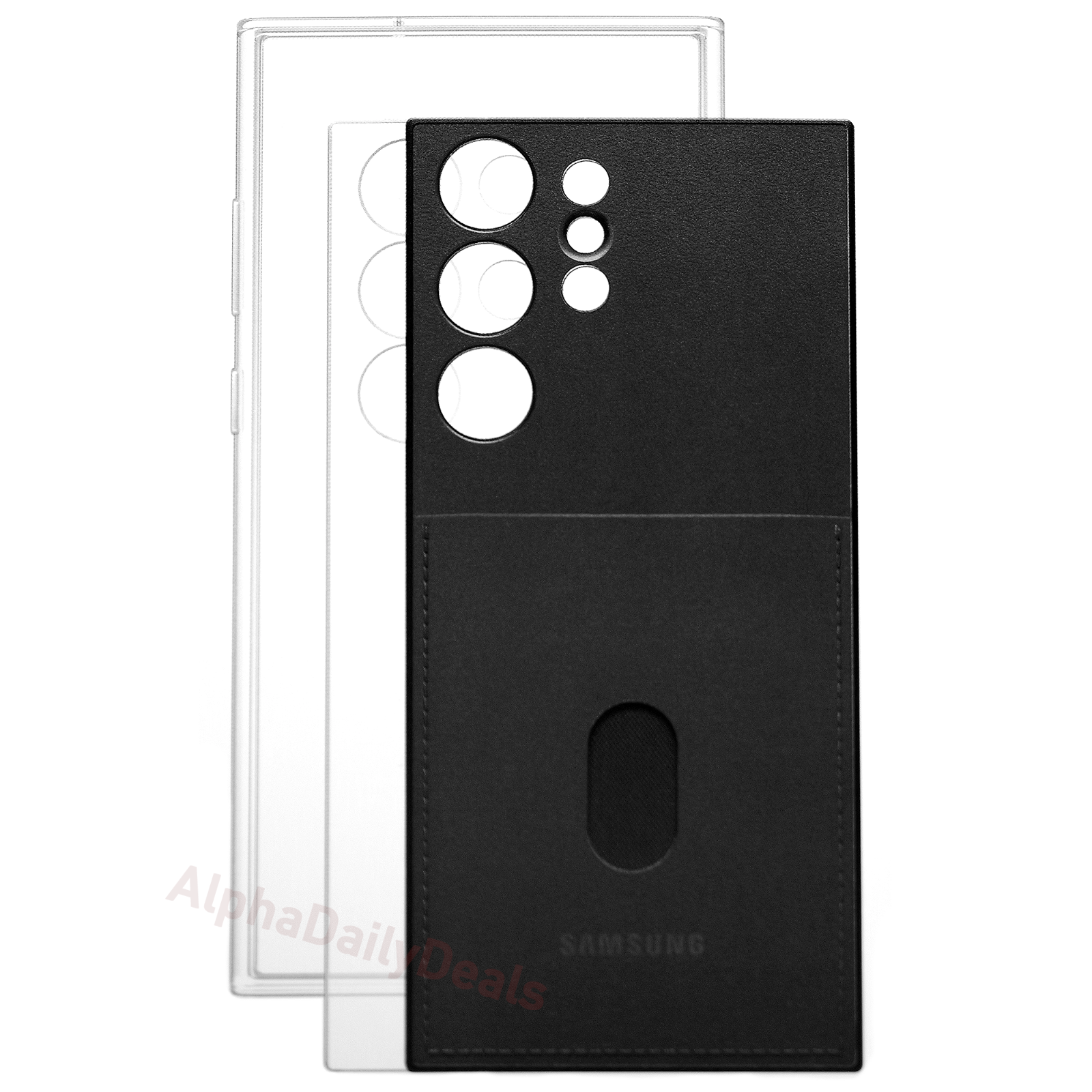 Original Samsung GALAXY S23 ULTRA Frame Case with Credit Card Slot Black