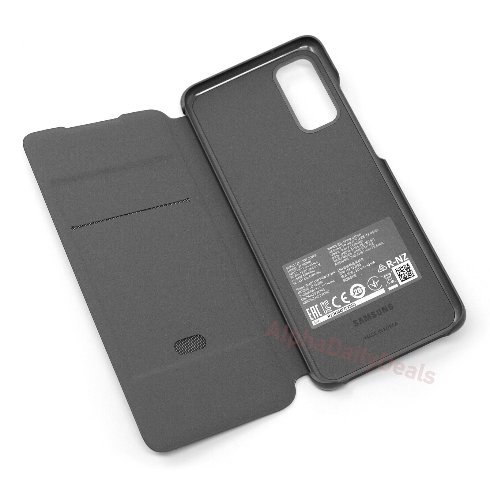 Genuine OEM Samsung Galaxy S20 5G LED Wallet Case Folio Cover Gray