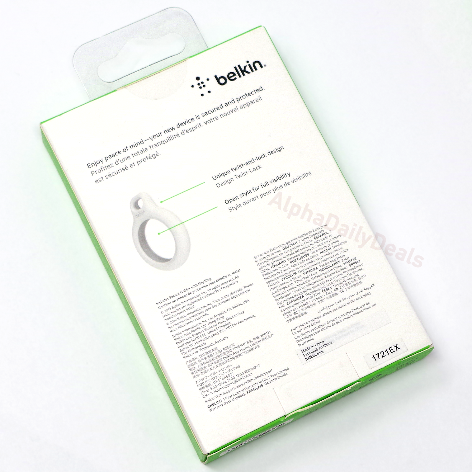 Belkin Secure Holder with Key Ring Keychain for Apple AirTag White