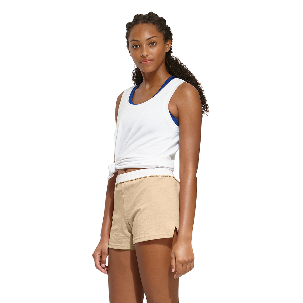 SOFFE Womens Authentic Shorts Nude Heather Beige Cotton