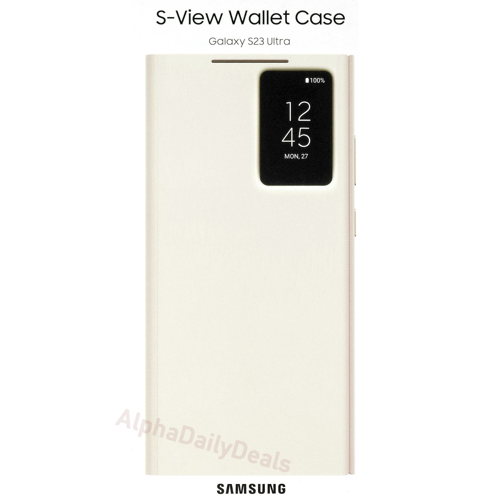 Original Samsung GALAXY S23 ULTRA S-View Wallet Folio Case Cream White
