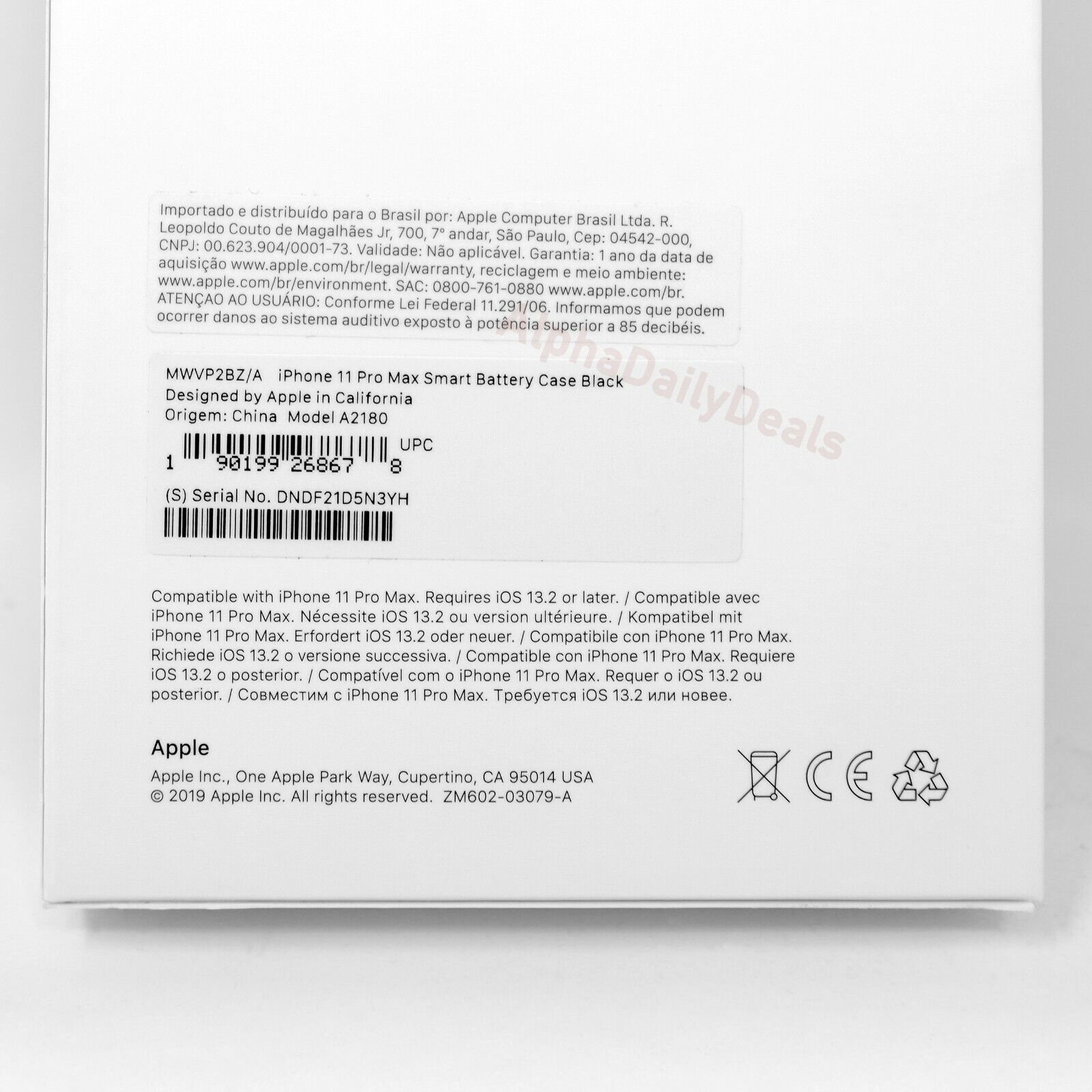 Genuine Apple iPhone 11 PRO MAX Smart Battery Case Black NEW SEALED
