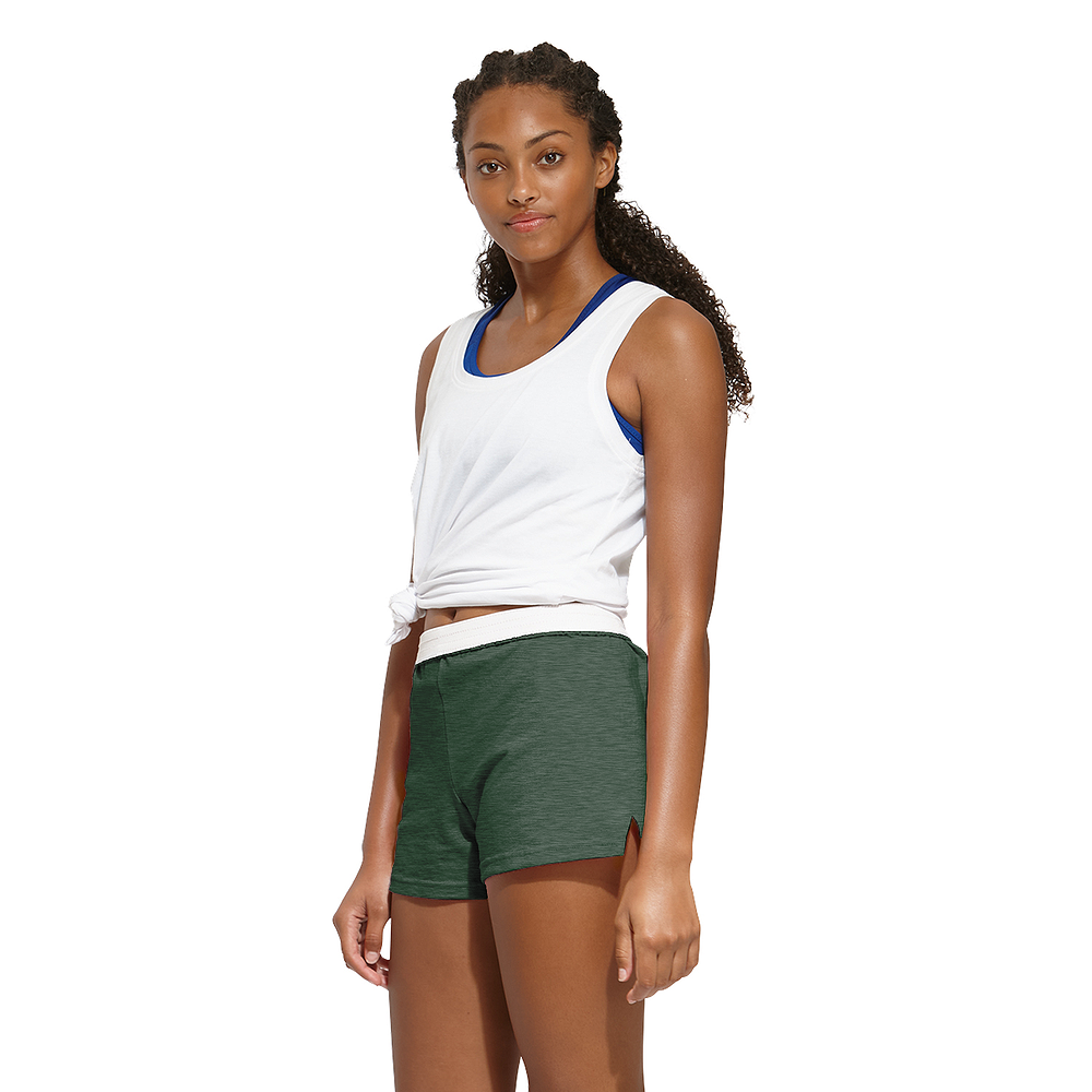 SOFFE Womens Authentic Shorts Moss Heather Green Cotton