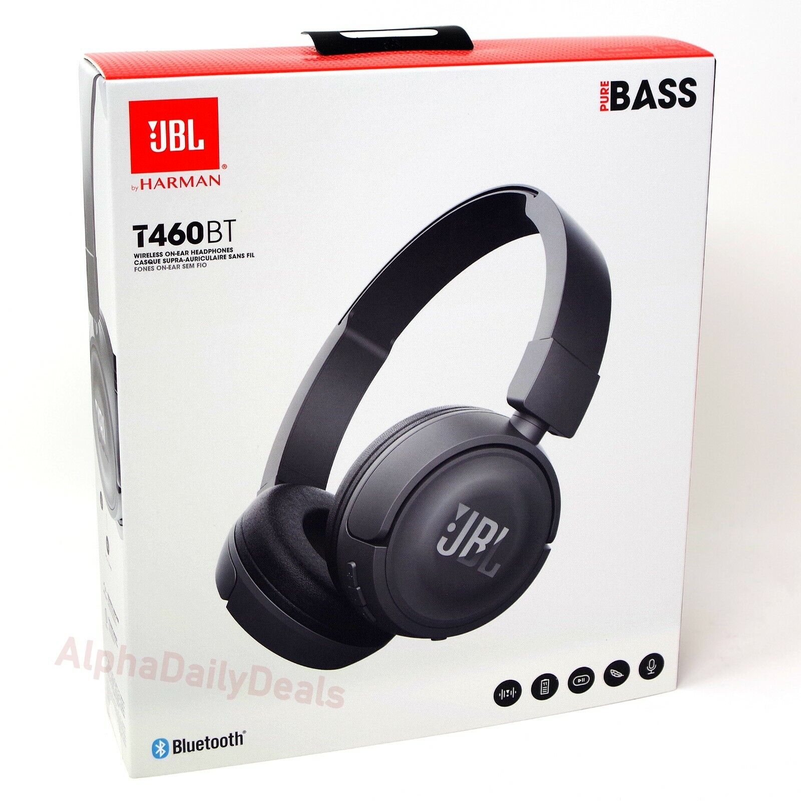 JBL Tune 460BT Wireless Bluetooth On Ear Headphones Black Extra Bass