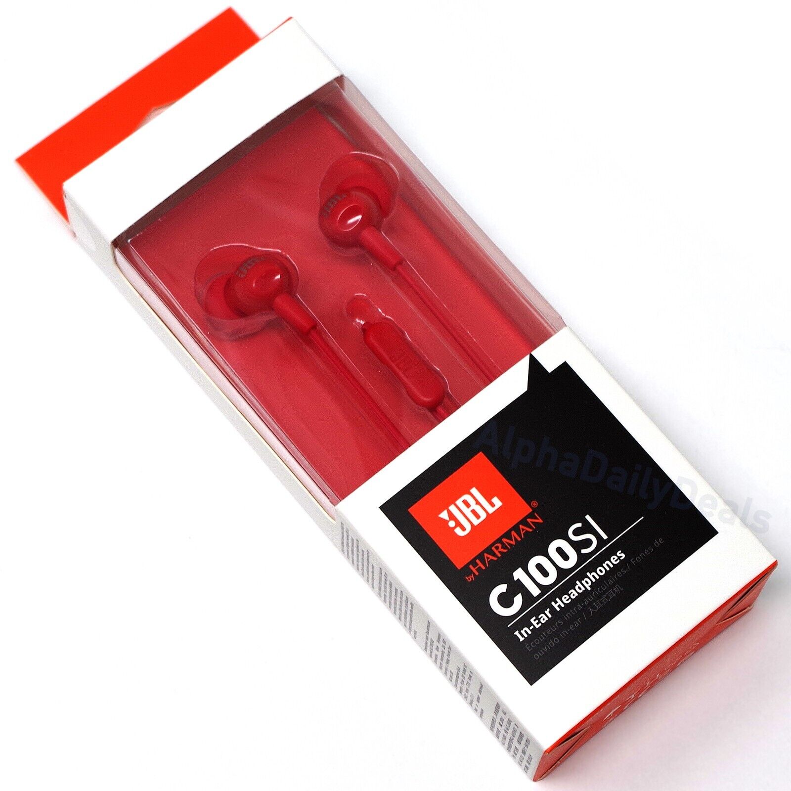 Original JBL C100SI 3.5mm Jack Wired Earbuds with Remote Microphone Red
