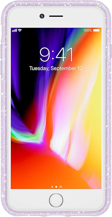 Speck Presidio Clear + Glitter iPhone 8/7/6 Plus Case  Geode Purple/Gold Glitter