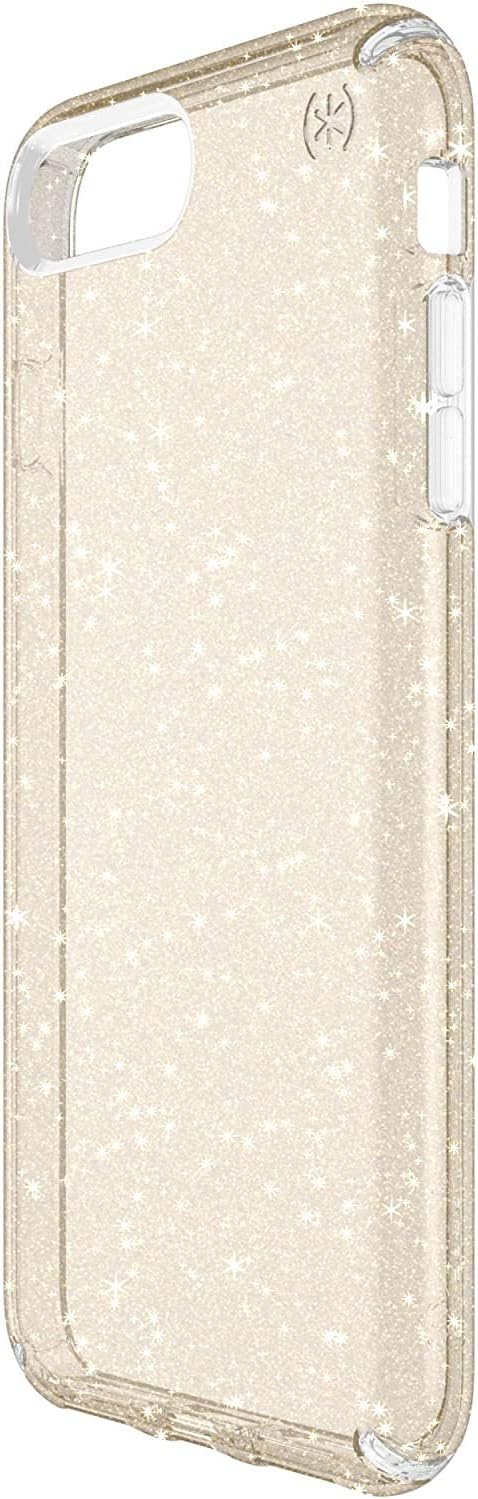 Speck Presidio Glitter iPhone 8/7/6 Plus Case  Gold Glitter/Clear