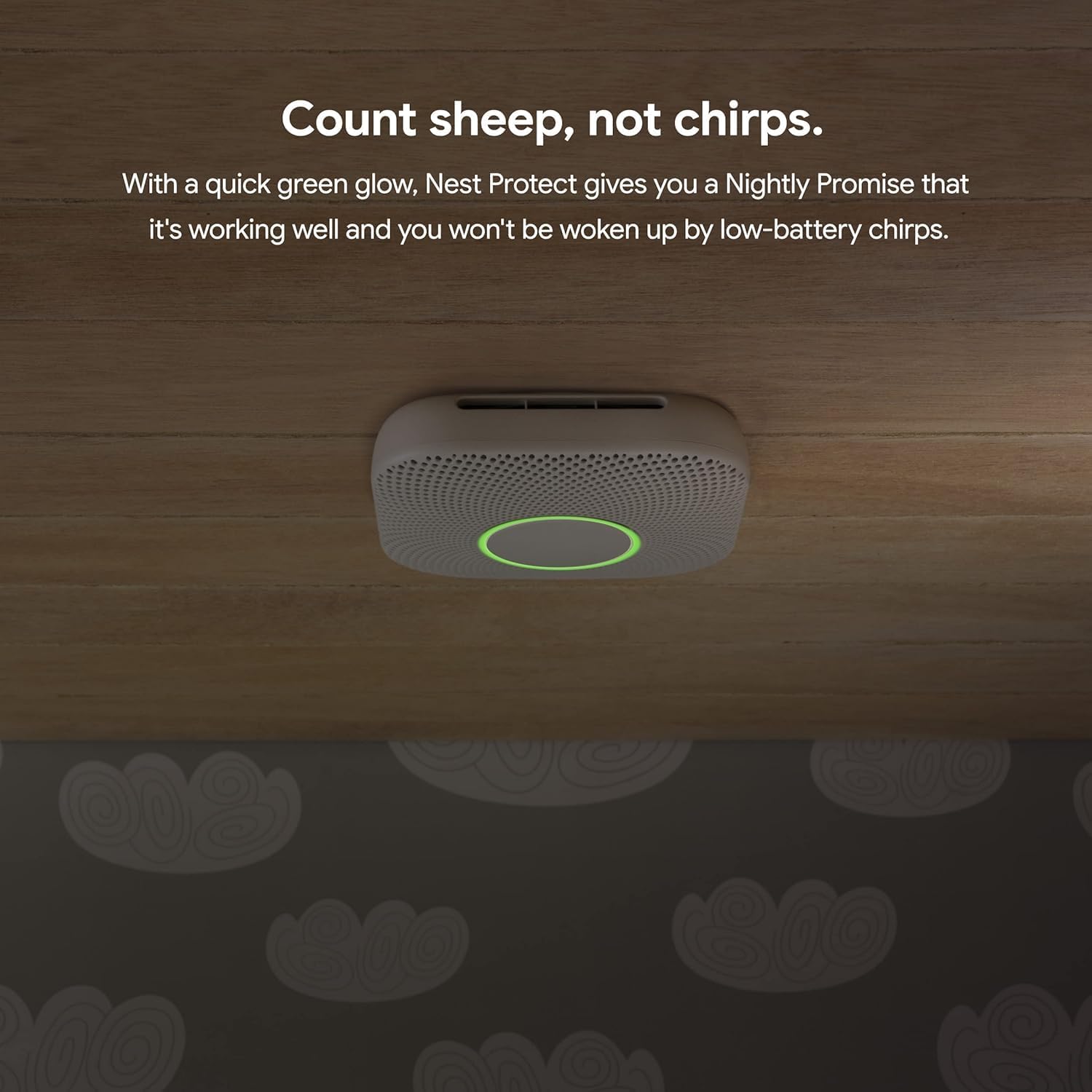 Google Nest Protect – Smart Smoke & CO Alarm (Battery-Operated) – White + Cleaning Cloth